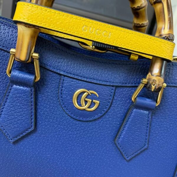 Gucci GG Women Diana Small Tote Bag Double G Royal Blue Leather (10)