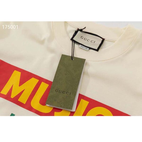 Gucci GG Women Gucci 100 Cotton T-Shirt White Cotton Jersey Crewneck Oversize Fit (9)