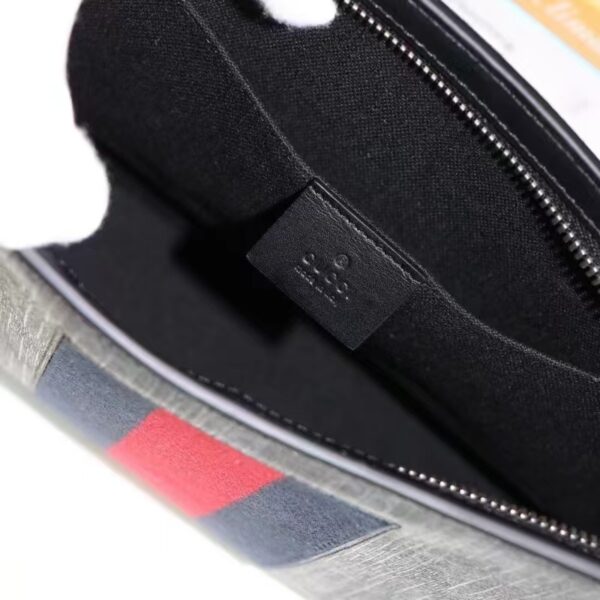 Gucci Unisex GG Black Pouch Black Grey GG Supreme Canvas Blue Red Web (2)