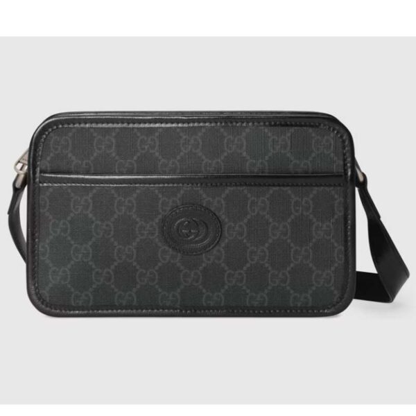 Gucci Unisex GG Shoulder Bag Black GG Supreme Canvas Leather (1)