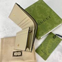 Gucci Unisex Ophidia Card Case Wallet Beige White GG Supreme Canvas (3)