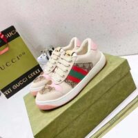 Gucci Unisex Screener Sneaker Crystals Beige Ebony GG Canvas 3.6 cm Heel (6)