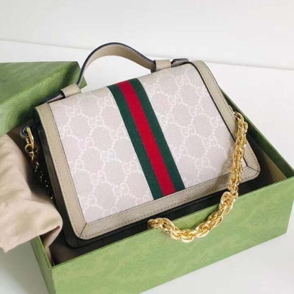 Gucci Women Dionysus GG Mini Shoulder Bag Beige White Supreme Canvas (3)