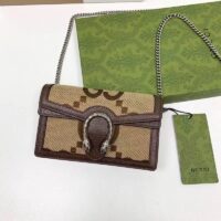 Gucci Women Dionysus Jumbo GG Super Mini Bag Camel Ebony Canvas (2)