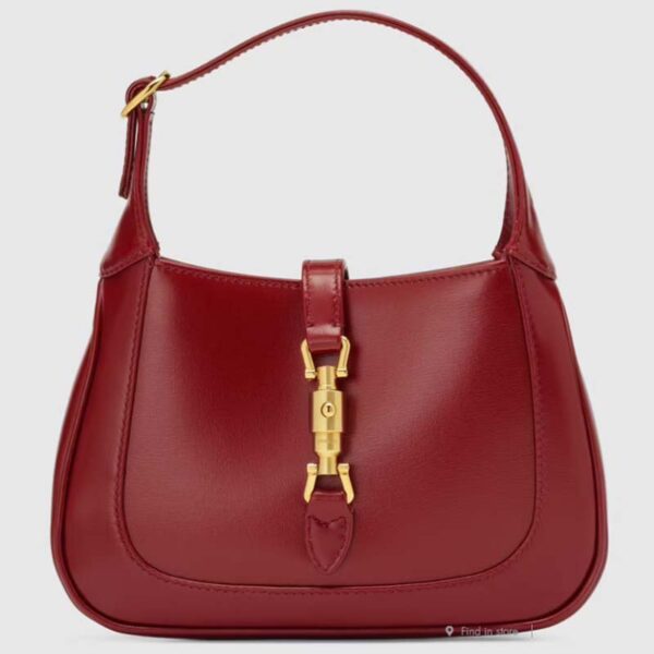 Gucci Women Jackie 1961 Mini Shoulder Bag Red Leather Gold-Toned Hardware (2)