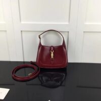 Gucci Women Jackie 1961 Mini Shoulder Bag Red Leather Gold-Toned Hardware (2)