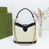 Gucci Women Small GG Shoulder Bag White Debossed GG Leather (8)