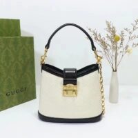 Gucci Women Small GG Shoulder Bag White Debossed GG Leather (8)