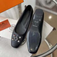 Hermes Women Danseuse Ballet Flat in Calfskin Leather-Black (1)