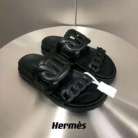 Hermes Women Extra Sandal in Nappa Leather-Black (1)