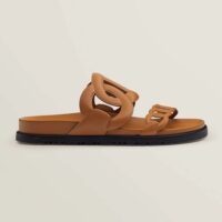 Hermes Women Extra Sandal in Nappa Leather-Brown (1)