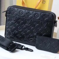 Louis Vuitton LV Unisex Duo Messenger Black Monogram Shadow Calf Leather (6)