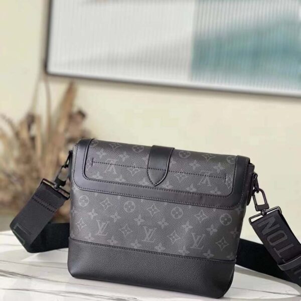 Louis Vuitton LV Unisex Saumur Messenger Monogram Eclipse Coated Canvas Black (4)