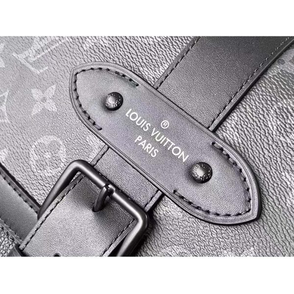 Louis Vuitton LV Unisex Saumur Messenger Monogram Eclipse Coated Canvas Black (9)