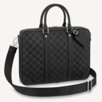 Louis Vuitton LV Unisex Sirius Briefcase Black Damier Infini Onyx Cowhide Leather (1)