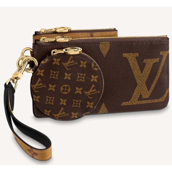 Louis Vuitton LV Unisex Trio Pouch Monogram Giant Mini Coated Canvas Cowhide (2)