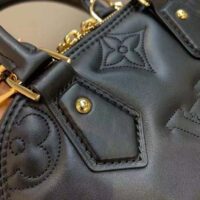 Louis Vuitton LV Women Alma BB Handbag Black Quilted Embroidered Smooth Calf (3)