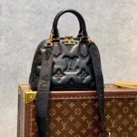 Louis Vuitton LV Women Alma BB Handbag Black Quilted Embroidered Smooth Calf (3)