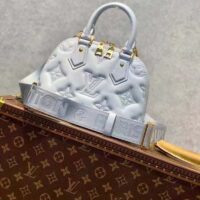 Louis Vuitton LV Women Alma BB Handbag Blue Quilted Embroidered Smooth Calf (3)