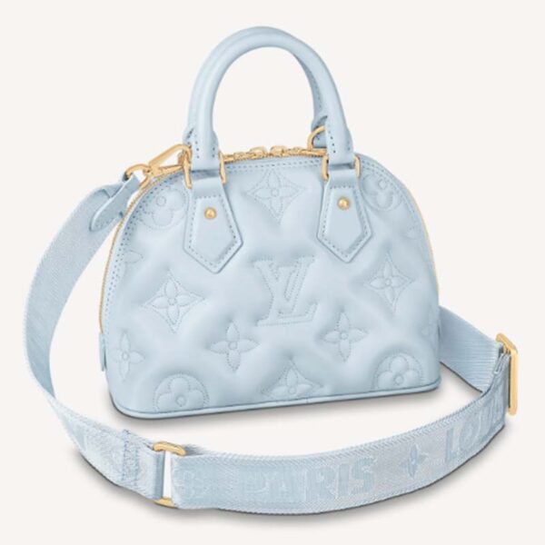 Louis Vuitton LV Women Alma BB Handbag Blue Quilted Embroidered Smooth Calf (3)