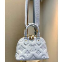 Louis Vuitton LV Women Alma BB Handbag Blue Quilted Embroidered Smooth Calf (3)