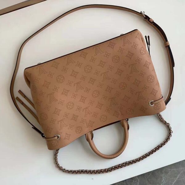 Louis Vuitton LV Women Bella Tote Brown Mahina Perforated Calfskin (5)