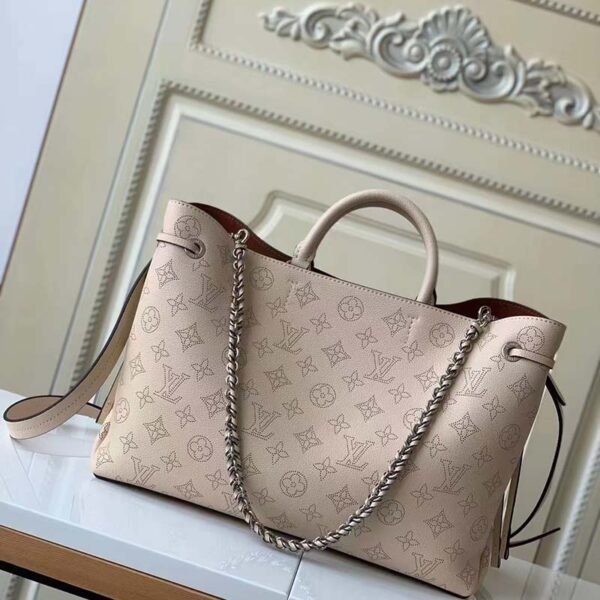 Louis Vuitton LV Women Bella Tote Crème Beige Mahina Perforated Calfskin (5)