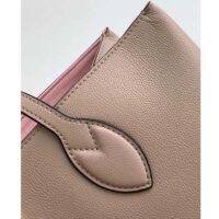 Louis Vuitton LV Women Lockme Shopper Beige Greige Grained Calf Leather (9)