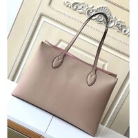 Louis Vuitton LV Women Lockme Shopper Beige Greige Grained Calf Leather (9)