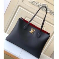 Louis Vuitton LV Women Lockme Shopper Black Grained Calf Leather (12)