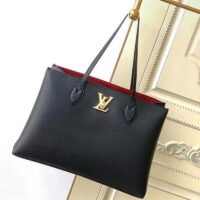 Louis Vuitton LV Women Lockme Shopper Black Grained Calf Leather (12)