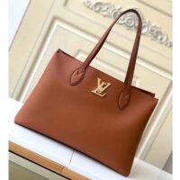 Louis Vuitton LV Women Lockme Shopper Chataigne Brown Grained Calf Leather (1)