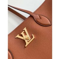 Louis Vuitton LV Women Lockme Shopper Chataigne Brown Grained Calf Leather (1)