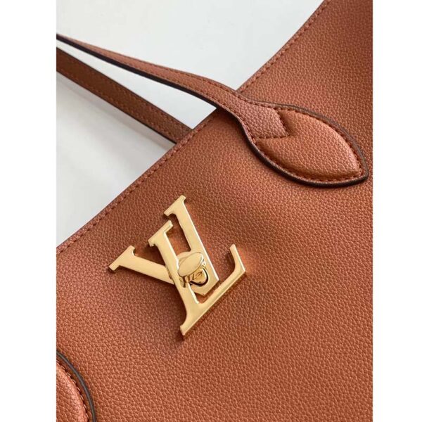 Louis Vuitton LV Women Lockme Shopper Chataigne Brown Grained Calf Leather (7)