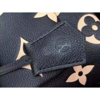 Louis Vuitton LV Women Madeleine BB Handbag Black Beige Embossed Grained Cowhide Leather (6)