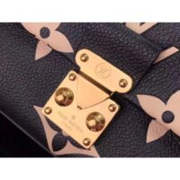 Louis Vuitton LV Women Madeleine BB Handbag Black Beige Embossed Grained Cowhide Leather (6)