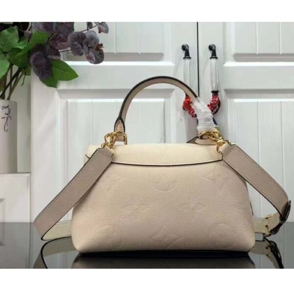 Louis Vuitton LV Women Madeleine BB Handbag Crème Beige Embossed Grained Cowhide (10)