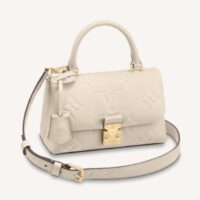 Louis Vuitton LV Women Madeleine BB Handbag Crème Beige Embossed Grained Cowhide (4)