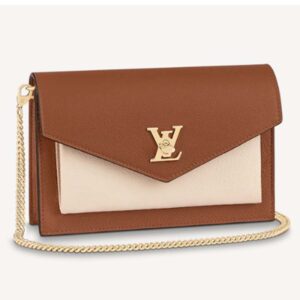 Louis Vuitton LV Women Mylockme Chain Pochette Châtaigne Brown Calf Leather