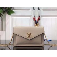 Louis Vuitton LV Women Mylockme Chain Pochette Greige Beige Calf Leather (5)