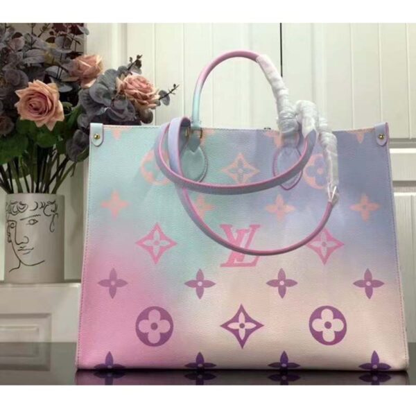 Louis Vuitton LV Women Onthego GM Tote Sunrise Pastel Monogram Coated Canvas (1)