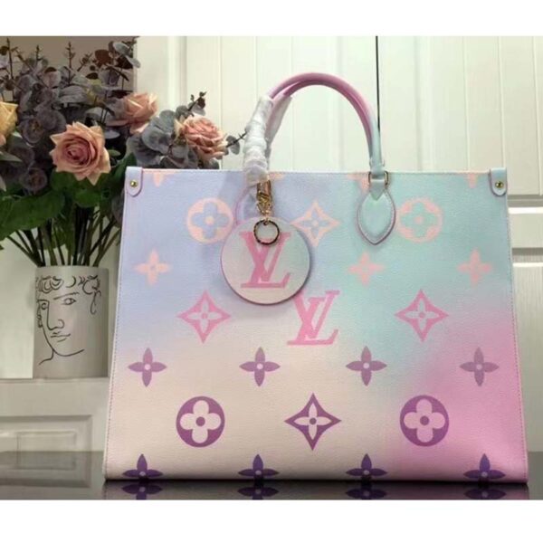 Louis Vuitton LV Women Onthego GM Tote Sunrise Pastel Monogram Coated Canvas (9)