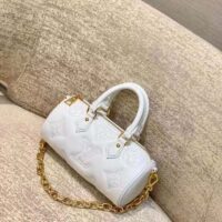 Louis Vuitton LV Women Papillon BB Handbag White Quilted Embroidered Smooth Calf (12)