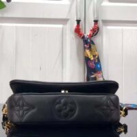 Louis Vuitton LV Women Wallet On Strap Black Monogram Embroidered Leather (8)