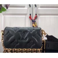 Louis Vuitton LV Women Wallet On Strap Black Monogram Embroidered Leather (8)