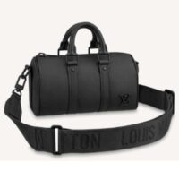 Louis Vuitton Unisex Keepall XS Black Aerogram Cowhide Leather Double Zipped Closure (8)