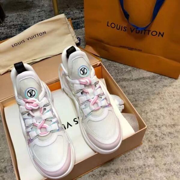 Louis Vuitton Women LV Archlight Sneaker Pink Mix Materials Patent Monogram Canvas (4)