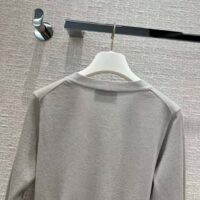 Prada Women Cropped Lurex Cardigan with Intarsia Logo-Silver (1)