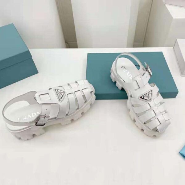 Prada Women Foam Rubber Sandals in 55 mm Heel Height-White (5)