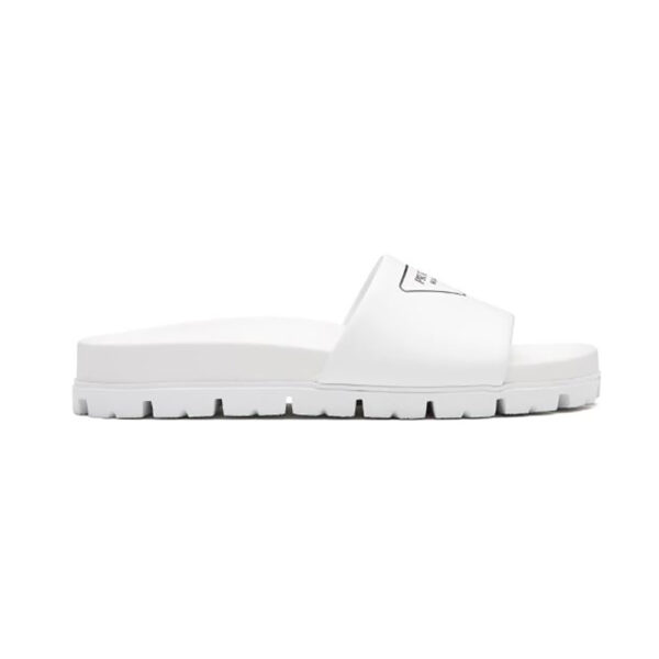 Prada Women Leather Slides in 20mm Heel-White (1)